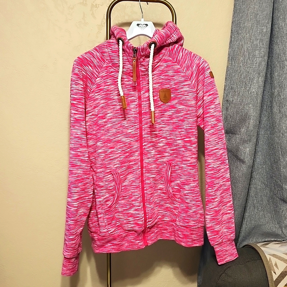 Wanakome Hera hoodie size Large. Pink and white